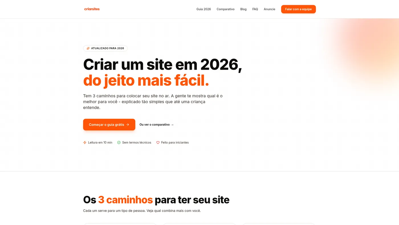 Print do site criarsites.com