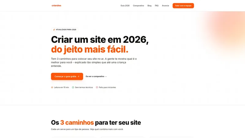 Print do site Criação de Sites